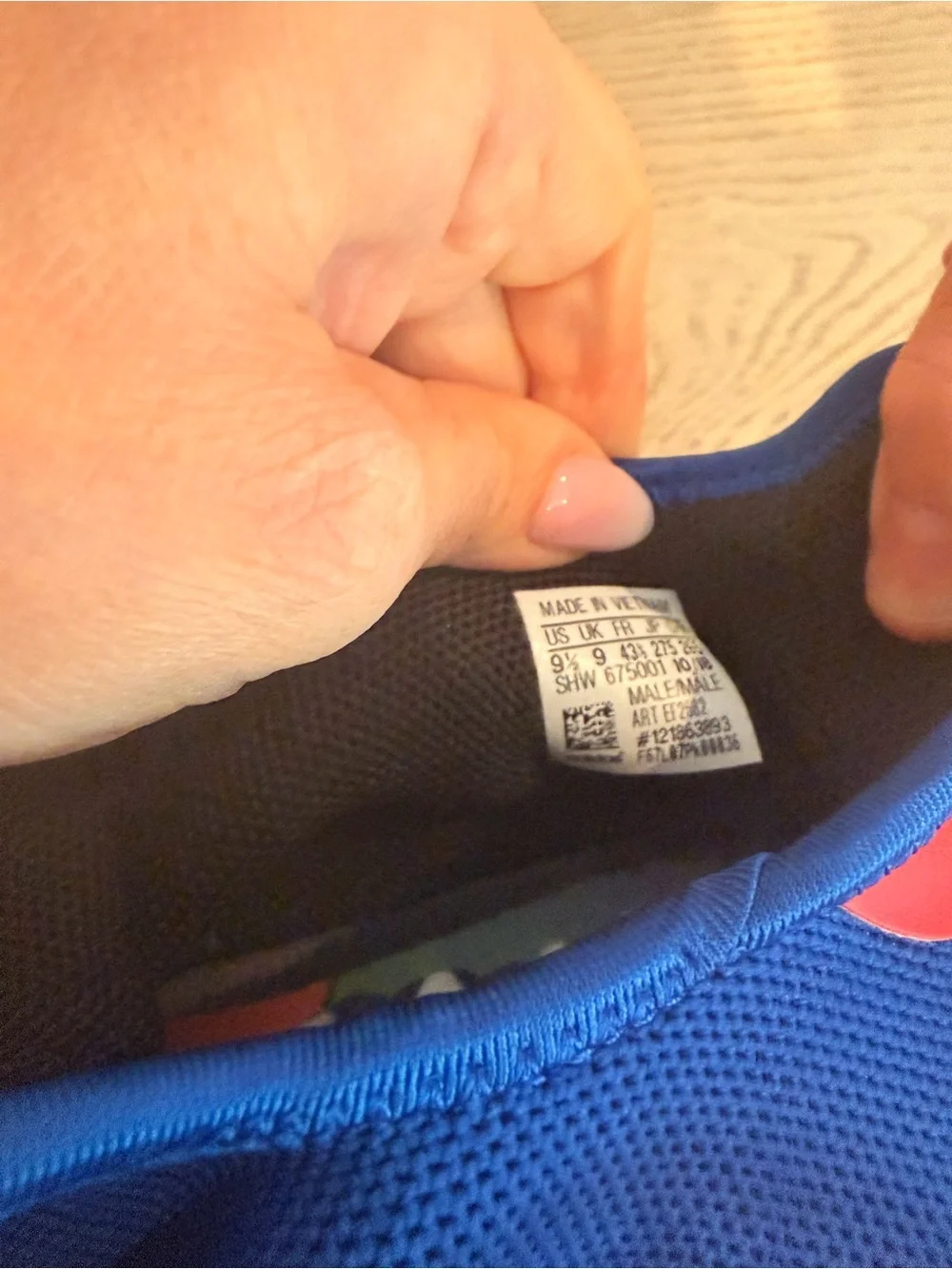 adidas Blue and Red Pharrell Williams NMD Sneakers